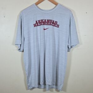 Nike Arkansas Razorbacks Nike Dri-FIT T-Shirt Mens Size XXL Light Grey